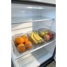 Vivenda Buzdolabı Raf Düzenleyici Organizer 2.4 Lt, Saklama Kabı 3’lü Set