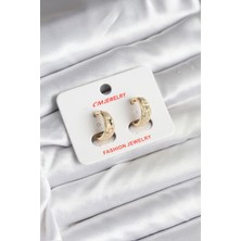 Style Of Carmen 14K Gold Renk Kaplama Lazer Halka cm Kadın Küpe