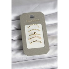 Style Of Carmen Pirinç Gold Renk 5'li Yüzük Seti