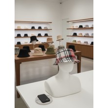 Doku Studio Ekose Desenli Unisex Bucket Şapka Kadın Erkek Uyumlu Günlük Spor Balıkçı Şapkası