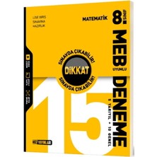 Hız Yayınları 8. Sınıf Matematik 15 Deneme Sınavı Hazırlık Kitabı MEB Uyumlu