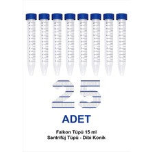 Falkon Tüpü 15 ml / Santrifüj Tüpü - Dibi Konik - 25 Adet