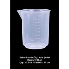 Atel-San Beher Plastik 1000 ml / Ölçü Kabı Şeffaf