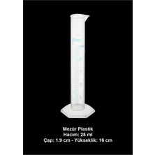 Atel-San Mezür 25 ml Plastik / Ölçü Kabı Şeffaf - Uzun Form