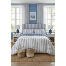 H&F Trendline Pamuklu Çift Kişilik Çift Taraflı Çizgili Nevresim Takımı