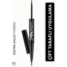 Flormar Extreme Tattoo Çift Uçlu Eyeliner & Jel Göz Kalemi (Siyah) - 001 Black -8682536061551
