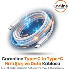 Çnrline Type-C To Type-C İphone, Samsung, Xiaomi, Dayanıklı Uyumlu Data Kablosu 1 Metre