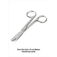 Atel-San Sivri Küt Uçlu 15 cm Makas - Paslanmaz Çelik