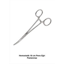 Atel-San Hemostatik 16 cm Pens Eğri Paslanmaz