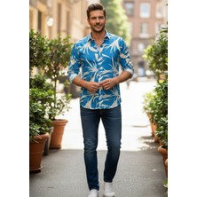 Yusgos Uzun Kollu Pamuklu Kumaş Desenli Regular Fit Erkek Gömlek