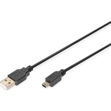 Sevimle Store USB 2.0 Bağlantı Kablosu - 1.0 M - USB A (St) - USB Mini B (5 Pin) (St) - 480 Mbit/s - Sürüm 1 - Siyah