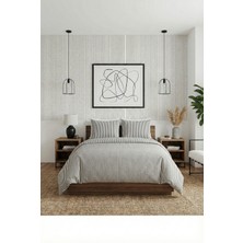 H&F Trendline Pamuklu Çiftt Kişilik Çizgili Nevresim Takımı