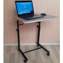 Depolife Tekerlekli Notebook Laptop Çalışma Sehpası Eğim ve Yükseklik Ayarlı Akrobat Ders Yemek Çekyat Masası