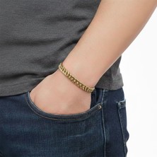 Hg.Aksesuar Erkek Flat Mariner Çelik Zincir Bileklik 6mm