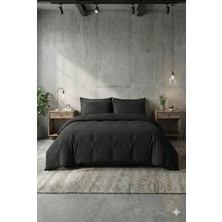 H&F Trendline Pamuklu Çift Kişilik Siyah Nevresim Takımı