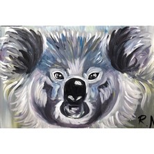 Orijinal El Yapımı Akrilik Tablo – “koala” | Koala Portresi -  Resim Çalışması