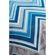 H&F Trendline Tek Kişilik Mavi Geometrik Nevresim Takımı Seti