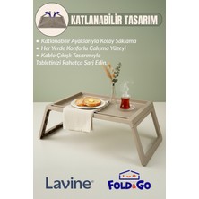 obido Lavine Fold&go Katlanır Sehpa ”toprak” Tablet - Laptop Sehpası Yatak Üstü Kahvaltı Masası