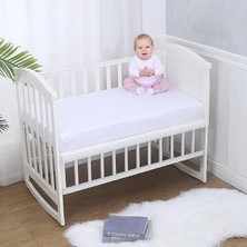 Sevimle Store Pamuk Penye, Lastikli Full Kenar Bebek Çarşafı – Oeko-Tex Sertifikalı, Yumuşak ve Nefes Alabilir, Organik Pamuk, Anne Yanı, Çocuk Beşik Çarşafı (Beyaz)