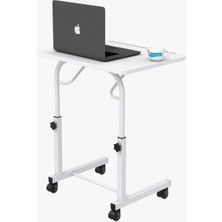 Depolife Tekerlekli Notebook Laptop Çalışma Sehpası Eğim ve Yükseklik Ayarlı Akrobat Ders Yemek Çekyat Masası