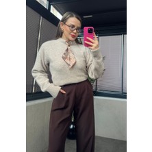 Mir Store Fular Detaylı Vizon Kazak