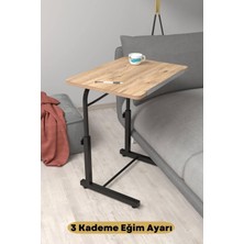 Depolife Eğim Yükseklik Ayarlı Laptop Sehpası Kahvaltı Ders Çalışma Bilgisayar Ofis Yemek Masası Metal Ayak