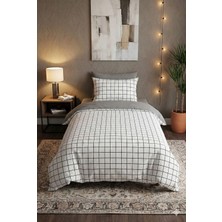 H&F Trendline Tek Kişilik Kareli Nevresim Seti