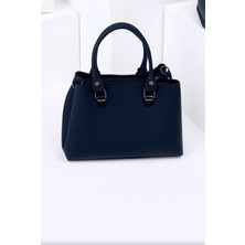 Kadın  3 Bölmeli Lacivert Omuz ve Kol Çantası