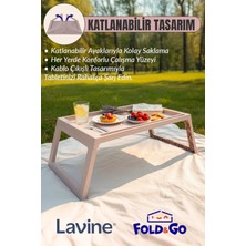 obido Lavine Fold&go Katlanır Sehpa ”pudra” Tablet - Laptop Sehpası Yatak Üstü Kahvaltı Masası