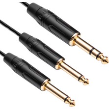 BK Teknoloji 6.35MM 1/4 Trs Stereo To 2x 6.35MM Ts Mono Y Splitter Kablo – 3 Metre