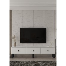 Demonte Decor 1357TV180-1DD Tv Sehpası Beyaz-Siyah