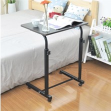 Depolife Tekerlekli Notebook Laptop Çalışma Sehpası Eğim ve Yükseklik Ayarlı Akrobat Ders Yemek Çekyat Masası