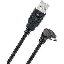 BK Teknoloji 90 Derece Açılı Micro USB Erkek - USB Veri Şarj Kablosu - 30CM