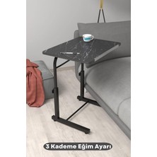 Depolife Eğim Yükseklik Ayarlı Laptop Sehpası Kahvaltı Ders Çalışma Bilgisayar Ofis Yemek Masası Metal Ayak