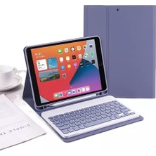 Sevimle Store Ipad Air 11 6/5/4 Nesil M1/m2 2024 Çipli ile Uyumlu Bluetooth Türkçe Q Klavyeli Kılıfı Tablet Değildir), Lavender