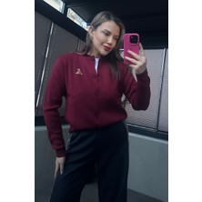 Mir Store Ayıcık Detaylı Bordo Kısa Triko Hırka