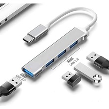 Sevimle Store Type C To USB 3.0 Çoklayıcı 4 Adet Port Otg Çoğaltıcı Adaptörü - USB C To USB 3.0 - Macbook Için USB Portu USB Hub Çevirici