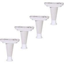 Sevimle Store Nitra Mobilya Kanepe Koltuk Ünite Ayağı 15 cm Beyaz Baza Ayak (4 Adet)