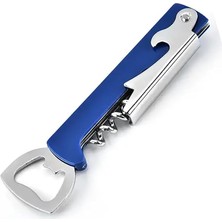 Sevimle Store Metal Tirbuşon ve Şişe Açacağı Seti (Mavi)