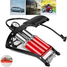 Sevimle Store Çift Silindir Ayak Lastik Pompası - Araba Bisiklet Motosiklet Top Şişme Yatak