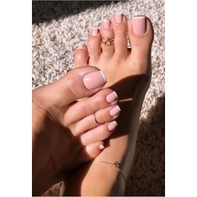 Sevimle Store Kalıcı Ayak Takma Tırnak Seti (Nude Beyaz French)