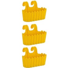 Sevimle Store Akasya Çift Askılı Saksı, 30 cm Sarı Çit Balkon Saksı