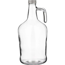Sevimle Store Adet (Galon) 3 Litre Saplı Zeytinyağı Şişesi Kalın Camdan Elde Üretim Retro Tüm Sıvılara Damacana