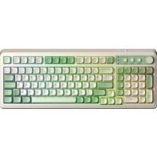 Sevimle Store S99 Retro Rgb Gaming 3 Modlu Bluetooth/2.4ghz/usb-C Kablosuz Makrolu Türkçe Q Klavye Yeşil