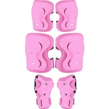 Sevimle Store Yüksek Koruma 3-12 Yaş Paten Scooter Bisiklet Kaykay Diz Dirsek El Koruma Koruyucu Seti Pembe