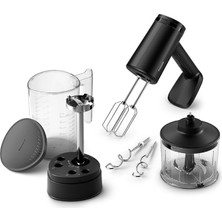 Sevimle Store 5000 Serisi Güçlü El Mikser Seti 500W, El Blender Aparatı, Doğrayıcı Aparatı, Ölçekli Akıllı Saklama Kabı, 5 Hız Ayarı ve Turbo, HR3781/20