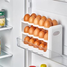 Sevimle Store 30 Bölmeli Yumurtalık - 3 Katlı Yumurta Kutusu - 10 x 27,5 x 17,5 cm - Buzdolabı Organizeri - Yumurta Saklama Kabı