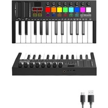 Sevimle Store MD-255 Yeni Nesil Midi Klavye 25 Tuşlu 8 Hassasiyetli Lounch Pad 8 Ton Potansı