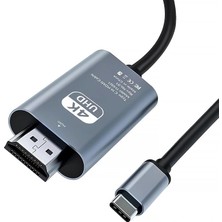Sevimle Store HDMI Çevirici Usb-C HDMI 4K 30Hz 200CM Adaptör USB C H-Dmı Uyumlu Thunderbolt Type-C To 2 Metre Kablo Uzunluğu ZR853