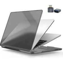 Sevimle Store MacBook Air M1 Kılıf 13.3 Inç Sert Koruyucu Kapak – A2337 A2179 A1932 Uyumlu Kristal Parlak Çizilmez Darbe Önleyici + USB Çevirici – Siyah
